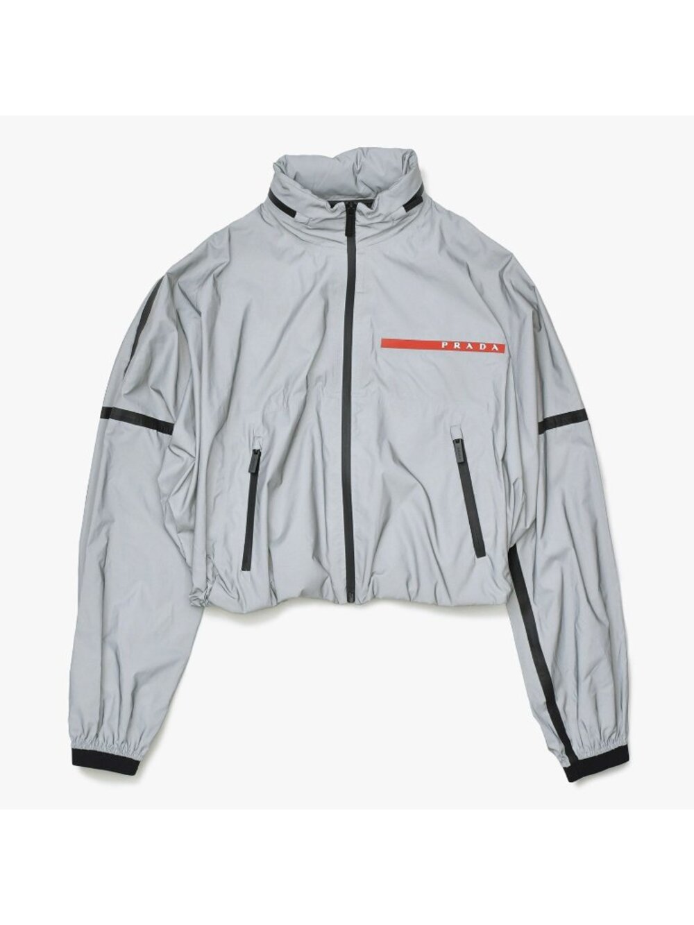 Prada Jacket Linea Rossa Reflective Gray Black Red